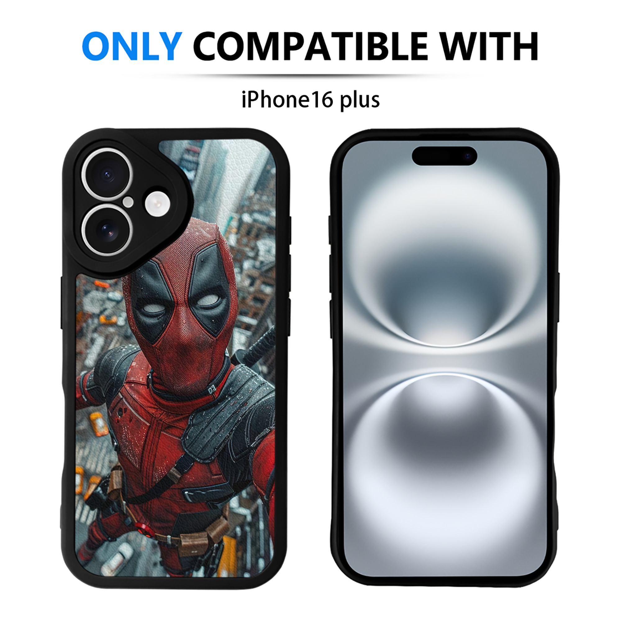 （画像用） Deadpool デッドプール 【iPhone 16シリーズ対応】シリコンスマホケース（レザー調） 材質：シリコン